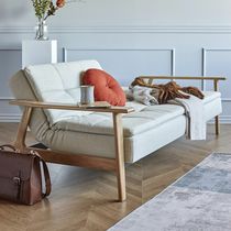 Canapé lit / contemporain / marron / gris