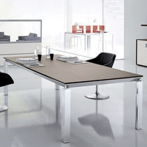 Table de réunion contemporaine / en verre...