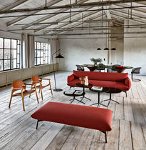 Banquette contemporaine / en tissu / grise...