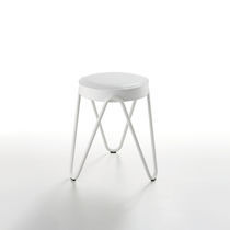 Tabouret de bar contemporain / en cuir /...