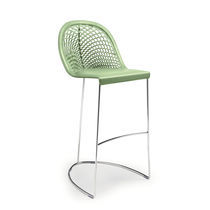 Tabouret de bar contemporain / en cuir /...