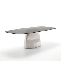 Table à manger contemporaine / en verre...