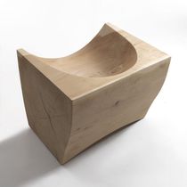 Tabouret contemporain / en cèdre / d'extérieur