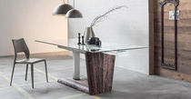 Table contemporaine / en verre / rectangulaire...