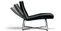 Fauteuil contemporain / en cuir / à tablette