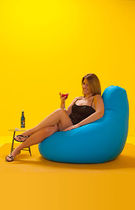 Fauteuil poire contemporain / en textile...