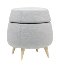 Pouf contemporain / en tissu / en bois /...