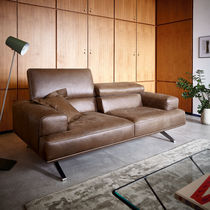 Canapé d'angle / contemporain / marron /...