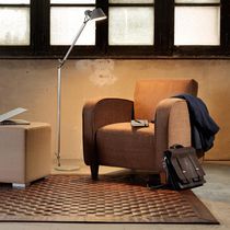 Tapis contemporain / uni / en cuir / rectangulaire