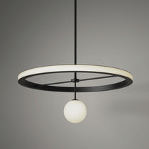 Suspension / en métal / en verre / contemporaine