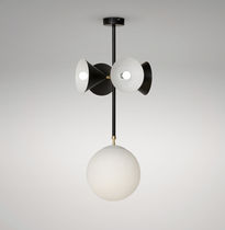 Suspension / en métal / en verre / contemporaine