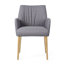 Chaise contemporaine / tapissée / avec accoudoirs...