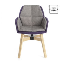 Chaise contemporaine / tapissée / avec accoudoirs...
