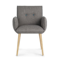 Chaise contemporaine / tapissée / avec accoudoirs...
