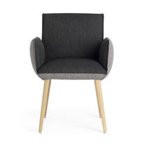 Chaise contemporaine / tapissée / avec accoudoirs...