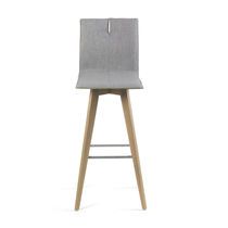 Tabouret contemporain / en cuir / avec piètement...