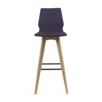 Tabouret contemporain / en cuir / avec piètement...