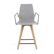 Tabouret contemporain / en cuir / avec piètement...