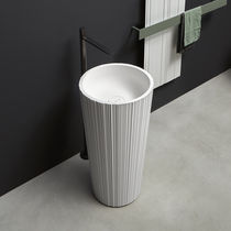 Vasque sur pied / ronde / en composite /...
