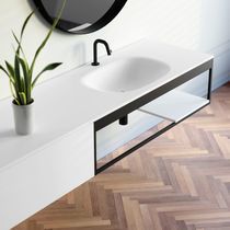 Console pour lavabo en inox / en enduit