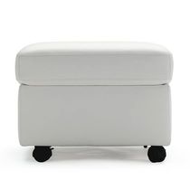 Repose-pied contemporain / en cuir / à roulettes