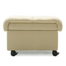 Repose-pied contemporain / en cuir / à roulettes