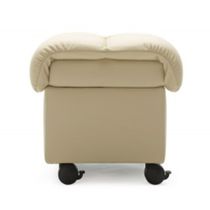 Repose-pied contemporain / en cuir / à roulettes