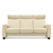 Canapé contemporain / blanc / en cuir /...