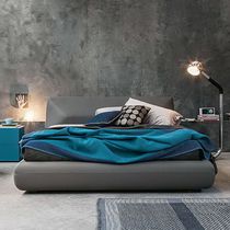Lit double / contemporain / tapissé / en...