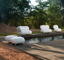 Pouf contemporain / en tissu / en aluminium...