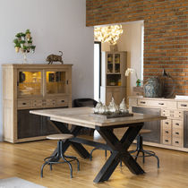 Table contemporaine / en métal / avec piètement...