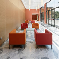 Fauteuil visiteur contemporain / en cuir