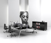 Bureau pour open space / en stratifié /...