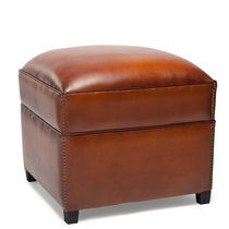 Pouf classique / en tissu / en cuir / carré