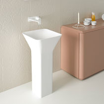 Vasque sur pied / en marbre / carrée / contemporaine