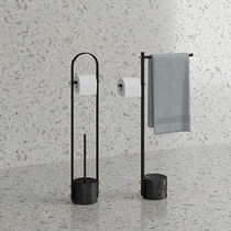 Porte-rouleau WC au sol / en laiton / noir...