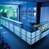 Comptoir de bar / en verre / en inox / en...