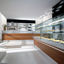 Comptoir de bar / en inox / droit