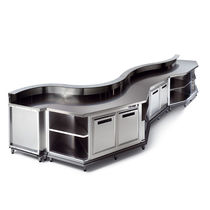 Comptoir de bar / en inox / droit / courbé