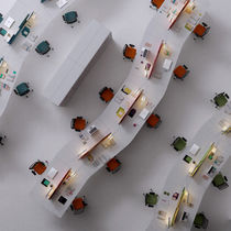 Bureau pour open space / en bois / contemporain...