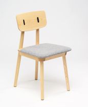 Chaise contemporaine / tapissée / en contreplaqué...