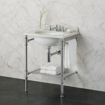 Console pour lavabo en chrome / en quartz