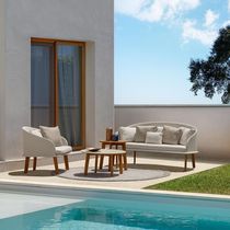 Canapé contemporain / de jardin / gris /...