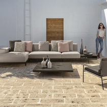 Table basse contemporaine / en teck / avec...
