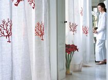 Tissu pour rideaux / à motif / en lin