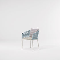 Chaise contemporaine / tapissée / avec accoudoirs...