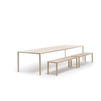 Banc contemporain / en bois / en cuir /...