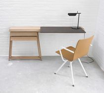 Chaise contemporaine / tapissée / avec accoudoirs...