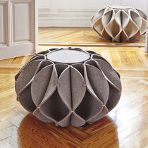 Pouf contemporain / en laine / rond / gris