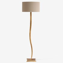 Lampe sur pied / en acier / en satin / contemporaine